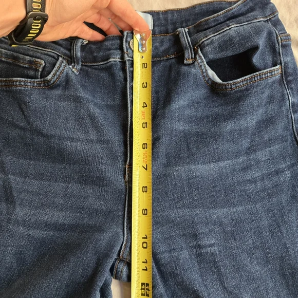 Vervet Blue 30W 34L High Rise Dark Blue Flare Jeans - Picture 8 of 11